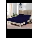 YRM Bedding's Navy Blue 600-TC Oraganic Cotton Fitted Bedsheet Single Bed Size (36"x75") with Pillow Covers (17"x27") with 12 inch Drop, Feet for 4" and 8" Inch Mattress Fitted Bedsheet