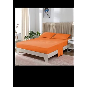 yrm bedding39s orange 600-tc oraganic cotton single fitted bedsheet double bed size 5434x7534 with 12 inch drop feet for 434 and 834 inch mattress fitted bedsheet