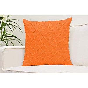 yrm bedding39s orange 600-tc oraganic cotton 5 piece pinch pleated decorative cushion covers 2434x2434