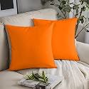 YRM Bedding's Orange 600-TC Oraganic Cotton 5-Piece Decorative Cushion Covers (24"x24")
