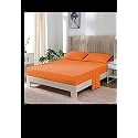 YRM Bedding's Orange 600-TC Oraganic Cotton Single Fitted Bedsheet Double Bed Size (54"x75") with 12 inch Drop, Feet for 4" and 8" Inch Mattress Fitted Bedsheet