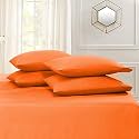 YRM Bedding's Orange 600-TC Oraganic Cotton 2 Piece Pillow Covers (19"x29")
