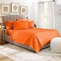 YRM Bedding's Orange 600-TC Oraganic Cotton Single Flat Bedsheet Double Bed Size (82"x102")