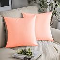 YRM Bedding's Peach 600-TC Oraganic Cotton 3 Piece Decorative Cushion Covers (16"x16")