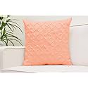 YRM Bedding's Peach 600-TC Oraganic Cotton 3-Piece Decorative Pinch Pleated Cushion Covers (16"x16")