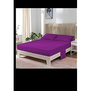 yrm bedding39s purple 600-tc oraganic cotton single fitted bedsheet king size 7234x7834 with 12 inch drop feet for 434 and 834 inch mattress fitted bedsheet