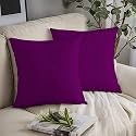 YRM Bedding's Purple 600-TC Oraganic Cotton 5-Piece Decorative Cushion Covers (16"x16")