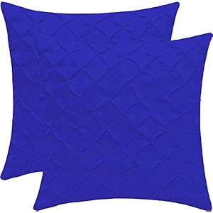 yrm bedding39s royal blue 600-tc oraganic cotton 5 piece pinch pleated decorative cushion covers 2434x2434