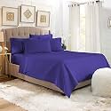 YRM Bedding's Royal Blue 600-TC Oraganic Cotton Flat Bedsheet Queen Size (92"x102") with Pillow Covers (18"x28")