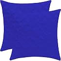 YRM Bedding's Royal Blue 600-TC Oraganic Cotton 5 Piece Pinch Pleated Decorative Cushion Covers (24"x24")