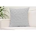 YRM Bedding's Silver-Grey 600-TC Oraganic Cotton 3-Piece Decorative Pinch Pleated Cushion Covers (20"x20")