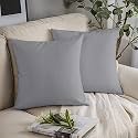 YRM Bedding's Silver-Grey 600-TC Oraganic Cotton 5-Piece Decorative Cushion Covers (24"x24")