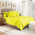 YRM Bedding's Vanilla Yellow 600-TC Oraganic Cotton Flat Bedsheet Double Bed Size (82"x102") with Pillow Covers (17"x27")