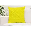 YRM Bedding's Vanilla Yellow 600-TC Oraganic Cotton 5 Piece Pinch Pleated Decorative Cushion Covers (16"x16")