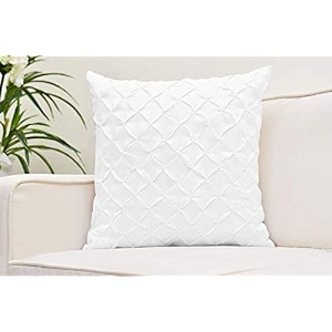 yrm bedding39s white 600-tc oraganic cotton 3-piece decorative pinch pleated cushion covers 1834x1834