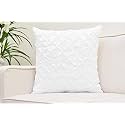 YRM Bedding's White 600-TC Oraganic Cotton 3-Piece Decorative Pinch Pleated Cushion Covers (16"x16")