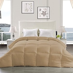 yrm - hotel quality restful sleep-down alternative 300 gsm all season comforter 9034 x 9034 inches228cm x 228cm - queen sizebeige