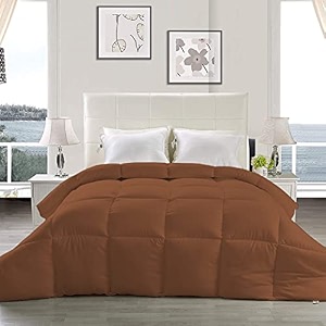 yrm - hotel quality restful sleep-down alternative 300 gsm all season comforter 9034 x 10034 inches228cm x 254cm - double bedchocolate brown