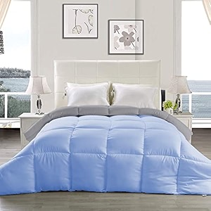 yrm - hotel quality restful sleep-down alternative reversible 300 gsm all season comforter 9034 x 9034 inches228cm x 228cm - queen sizesilversky blue