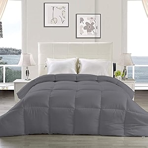 yrm - hotel quality restful sleep-down alternative 300 gsm all season comforter 9034 x 9034 inches228cm x 228cm - queen sizedark grey