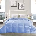 YRM - Hotel Quality Restful Sleep-Down Alternative 300 GSM All Season Comforter (60" x 90" Inches/152cm x 228cm) - Single Bed|Sky Blue