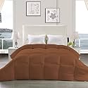 YRM - Hotel Quality Restful Sleep-Down Alternative 300 GSM All Season Comforter (60" x 90" Inches/152cm x 228cm) - Single Bed|Chocolate Brown