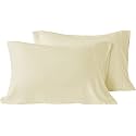 YRM - Microfiber Hotel Quality Luxury Soft All Season Queen Size (20" x 30" Inches/51cm x 76cm) Pillow Covers|Ivory