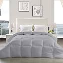YRM - Hotel Quality Restful Sleep-Down Alternative 300 GSM All Season Comforter (92" x 106" Inches/233cm x 269cm) - King Size|Silver