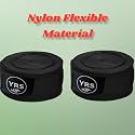 YRS Nylon Boxing Hand Wraps Elastic Hand & Wrist Support for Kickboxing Training Gym Workout(One Pair) Black