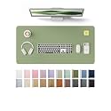 YSAGi Leather Desk Protector, Office Mat, Large Mouse Mat, Non-Slip PU Leather Blotter, Laptop Desk Mat, Waterproof Writing Pad for Office and Home (Bamboo Green, 31.5" x 15.8")
