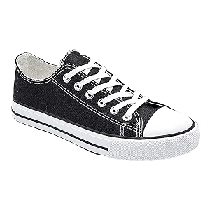 YSCROWD Mens Sneakers Fabric Casual Canvas Black