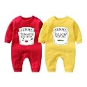 YSCULBUTOL Baby Bodysuit Yummz Tomato Ketchup Mustard Red Yellow Twins Set Boys Girls Clothes Twins Baby Outfits