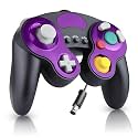 YSDZSW Upgraded Wired Controller for Wii/GameCube TURBO Game Controller Compatible with GC/Wii Games (Black-Purple)