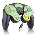 YSDZSW Upgraded Wired Controller for Wii/GameCube TURBO Game Controller Compatible with GC/Wii Games (Black-Green)