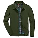 YSENTO Men's Light Jackets Lightweight Bomber Jackets Collared Work Golf Windbreakers with Zip Pockets