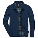 YSENTO Men's Light Jackets Lightweight Bomber Jackets Collared Work Golf Windbreakers with Zip Pockets
