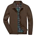 YSENTO Men's Light Jackets Lightweight Bomber Jackets Collared Work Golf Windbreakers with Zip Pockets