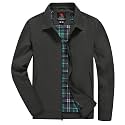 YSENTO Men's Light Jackets Lightweight Bomber Jackets Collared Work Golf Windbreakers with Zip Pockets