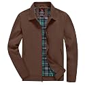 YSENTO Men's Light Jackets Lightweight Bomber Jackets Collared Work Golf Windbreakers with Zip Pockets