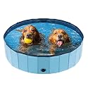 YSJILIDE Portable Dog Pool PVC Pet Swimming Pool Bathtub Collapsible, Hard Plastic for Pets to Swim and Bath (L-48"x 12" Blue)