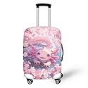 Ystardream Aesthetic Cherry Blossom Axolotl Suitcase Protector Luggage Cover Travel Accessories Anti Scratch Protective Sleeve Washable Baggage Covers Fits for 22-24 Inch Luggage Essentials