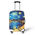 Ystardream Banks of the Seine Suitcase Cover 25-28 inch Oil Painting Luggage Cover for Women Washable Suitcase Protector Luggage Accessories for Outdoor Long Distance Travel Gifts L