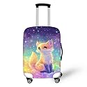 Ystardream Bling Galaxy Fox Luggage Cover Dust Proof Suitcase Cover Elastic Luggage Protector Spandex Fits 25-28 Inch Luggages for Outdoor Travel Summer Beach Holiday,L
