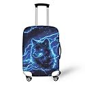 Ystardream Blue Lightning Wolf Elastic Luggage Protection Cover, Travel Dust Cover, Washable And Reusable, Suitable For Carry On Luggage(colorful,Large)