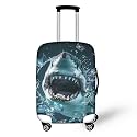 Ystardream Cool Shark Luggage Cover Stylish Zipper Closure Highly Resilient Suitcase Protector Cherry Blossom Anti-Scratch Women Men Travel Accessories Fits L