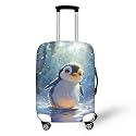 Ystardream Cute Penguin Luggage Protective Cover Sky Butterfly Print Travel Suitcase Cover Elastic Dust Cases for 18 to 21 Inches Practical Travel Accessories Luggage Dust Cover Gifts M
