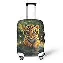 Ystardream Cute Tiger Trolley Case Protective Sleeves for Students Double-sided Prints Thick Polyester Luggage Covers Stretchable Suitcase Protective Sleeves Ideal Gifts S
