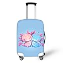 Ystardream Kawaii Axolotl Luggage Cover Suitcase Protector Blue Washable Anti Scratch Protective Sleeve Travel Accessories Baggage Wrap Fits 18-21 Inch Suitcase Covers for Luggage Essentials
