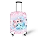 Ystardream Pink Blue Axolotl Luggage Cover Washable Elastic Suitcase Cover Anti-Scratch Travel Luggage Protector Covers for Kids Adult S fits 29-32 inch Suitcase