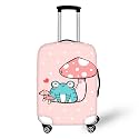 Ystardream Pink Mushroom Frog Luggage Cover, Anti-scratch Suitcase Protector, Fits 25"-28" Luggage, Washable, Surface Protection